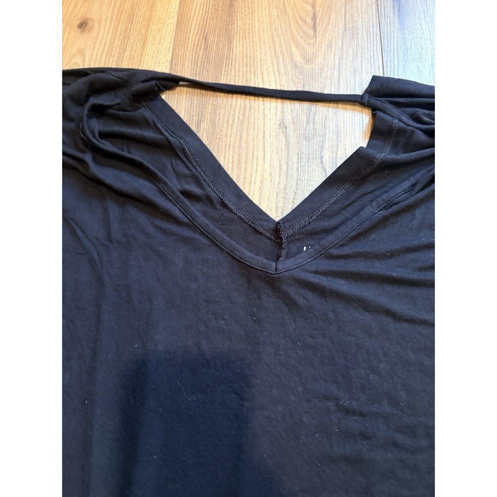Gap Luxe Luxuex V-neck Shirt Blouse Long Sleeve Black XXL Plus Sift Comfy - Picture 2 of 4